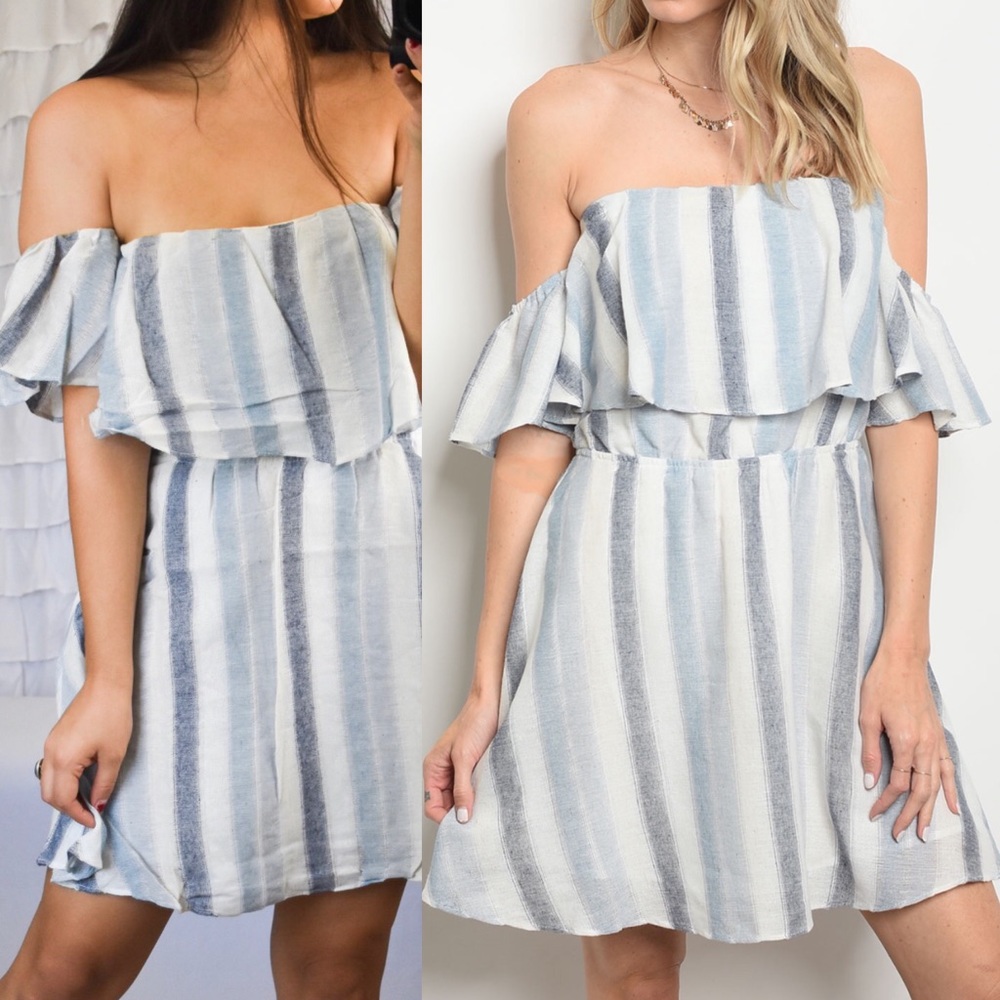 Summer Skies Boho Cotton Striped Dress